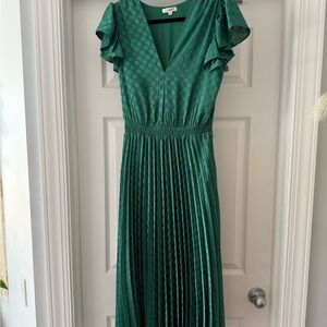 Max Studio Teal Ruffled Midi Dress